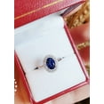 thumbnail image 6 of HeartsAndYou 2ct Natural Blue Sapphire Engagement Ring 14k SOLID White Gold Halo Statement, 6 of 9