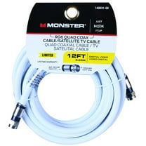 Monster Jhiu 140031-00 12 ft. White RG6 Quad Video Coaxial Cable