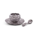 thumbnail image 4 of Arthur Court Aluminum Artichoke Condiment Set 3 piece Bowl, Tray, Spoon 7 inch Diameter Tray, 4 of 4