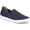Navy Knit, variant on Womens ELEKTRA Faux Leather Trim Slip On Athletic and Training Shoes
