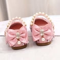 thumbnail image 5 of HUANBAI Girls' Bow Flat Shoes For Little Girls Casual Party Dress Shoes With Durable Sole And Comfort Fit ,(10-10.5 Years Pink) Size ,2, 5 of 5