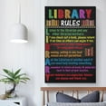 thumbnail image 4 of Library Rules Reading Wall Art Poster Bedroom Prints (2)Home Decor Hanging Picture Canvas, 4 of 7