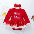 thumbnail image 3 of Generic Toddler Girls Christmas Baby Clothes Cotton Spring And Autumn Cell Dress Casual A Line Dresses Bow Christmas Clothes for Holiday Christmas Party（80 Red）, 3 of 3
