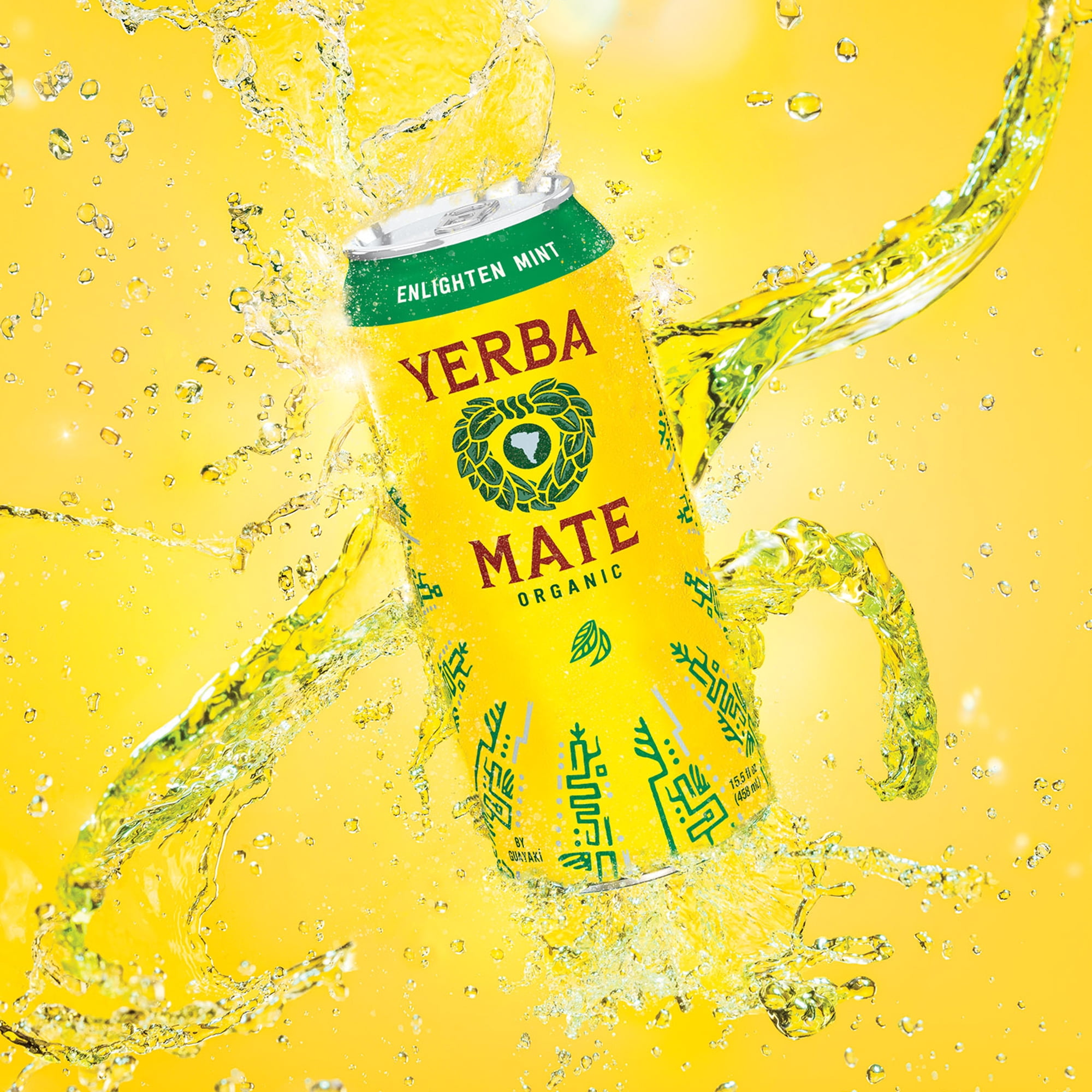 Guayakí Yerba Mate, Organic Energy Drink Alternative, Enlighten Mint, 150mg Natural Plant Based Caffeine, Better for You Energy & Focus, No Jitters or Crash, 15.5 Oz (Pack of 12)