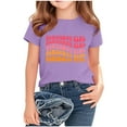 thumbnail image 5 of Frwgonr Toddler Girls T-shirts Short Sleeves Blouse Crewneck Birthday Graphic Summer Kids Tee Tops 2-15 Years, Purple, 5 of 5