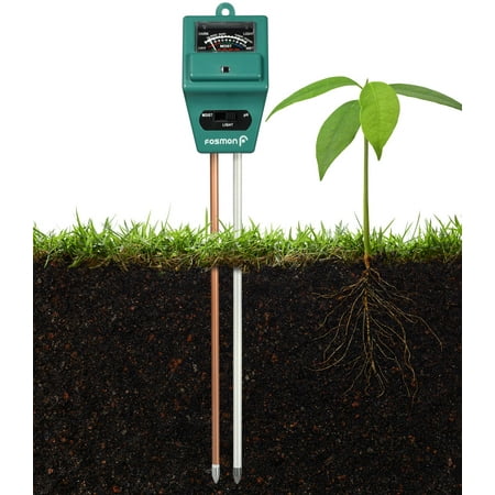 Soil Tester Meter, Fosmon 3-in-1 pH Meter, Soil Sensor for Moisture, Light, & pH Level Measurement for Growning Garden, Lawn, Farm, Plants, Flowers, Vegetable, Herbs & (Best Soil For Juniper Bonsai)