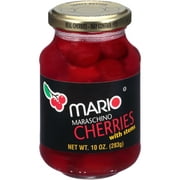 Mario Maraschino Cherries with Stems, 10 oz Jar