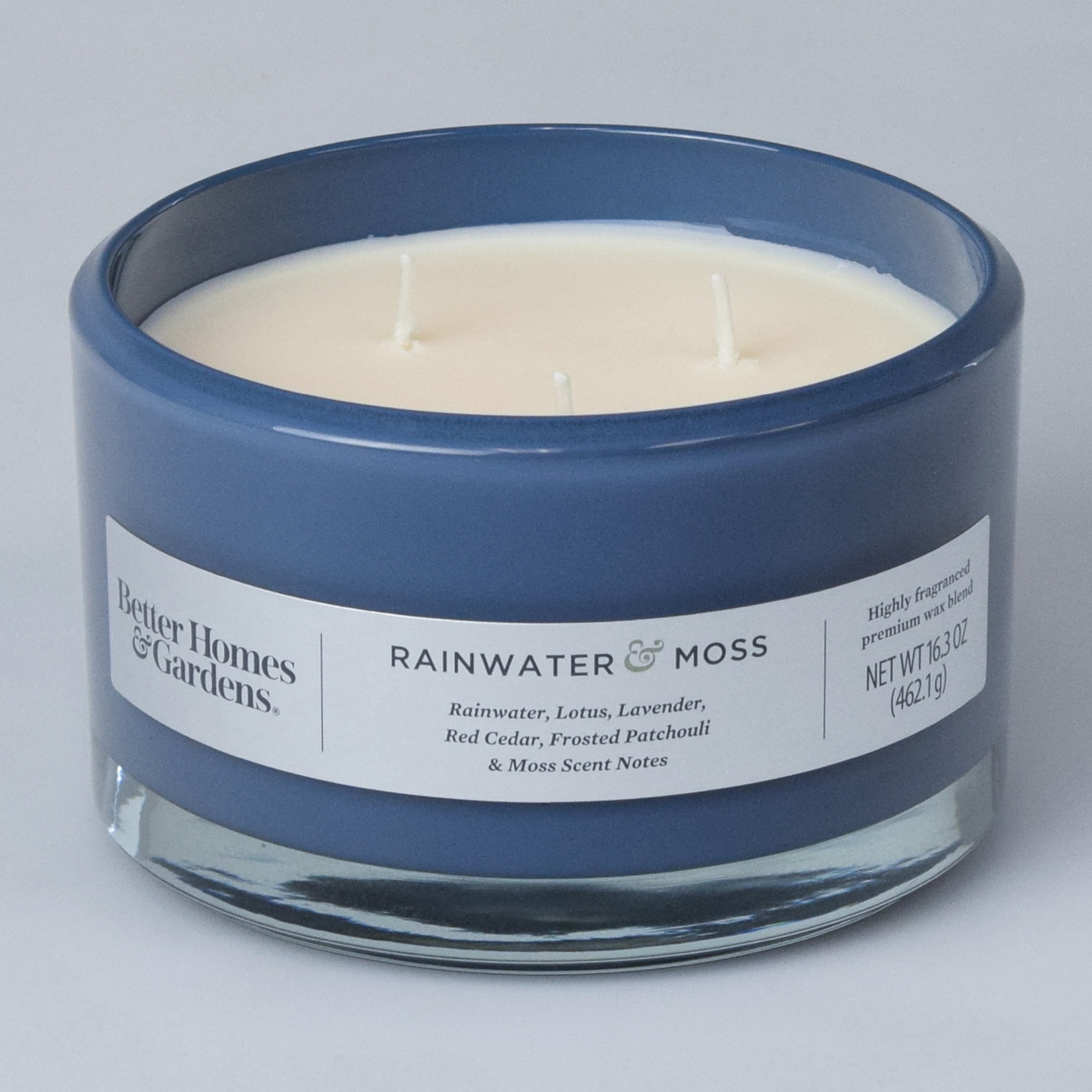 Better Homes & Gardens 16oz Rainwater & Moss Scented 3-Wick Glass Dish Candle