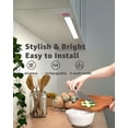 thumbnail image 2 of Tira de luz LED para cocina recargable por USB, 3600 mAh, 40 cm, regulable, con sensor de movimiento, luz LED para gabinete con batería recargable, funcionamiento inalámbrico, luz con sensor PIR para, 2 of 5
