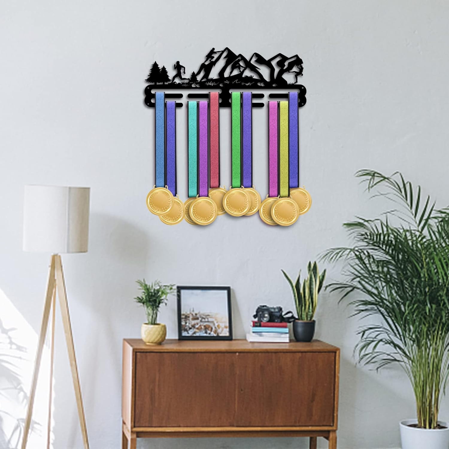 PH Medal Display Hanger Holder Climbing Running Medal Holder 15.7" Awards Ribbon Hanger Medal Display Wall Rack Sports Medal Hanger Display for Sports Athletes Awards Ribbons Cheer Black
