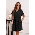 thumbnail image 4 of OHHSHEEN Summer Dresses for Women 2026 – Button Down Shirt Dress with Belt, Casual Knee Length Short Sleeve Midi Dress with Pocket, 4 of 6
