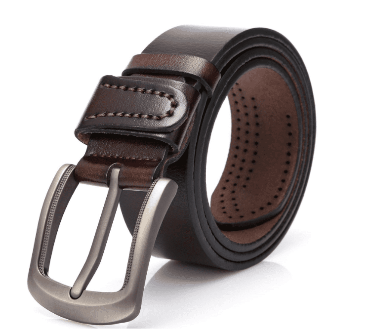 Men's Classic Metal Buckle Handcrafted Genuine Leather Jean Belt