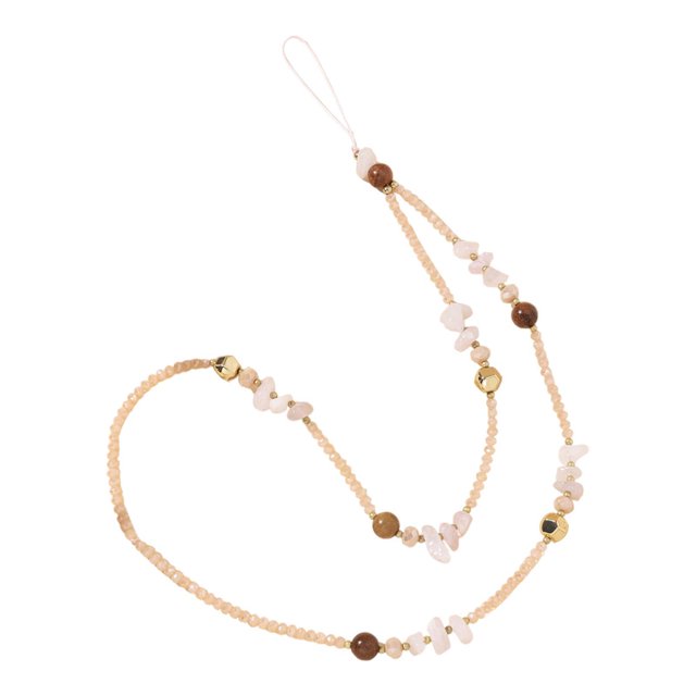 Correa de cadena larga para teléfono, elegante cordón con cuentas para teléfono, decoración para , regalo ideal, correa de muñeca decorativa Rosa