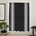 thumbnail image 4 of Black Striped Semi Sheer Curtains Drapes for Living Room, Bedroom, French Doors Window 45 Inches Long, Farmhouse Black White Stripes Rod Pocket Chiffon Curtain Drapery Voile Draperies Panel, 4 of 6