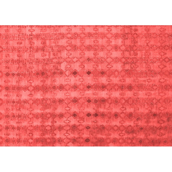 Ahgly Company Indoor Rectangle Abstract Red Contemporary Area Rugs, 4' x 6'