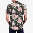 thumbnail image 4 of Daiia Rose Flowers Pattern Men’s Polo Shirts,Solid Deck Shirt,Classic Fit, Breathable Cotton Polo for Casual and Sport Wear-Large, 4 of 9