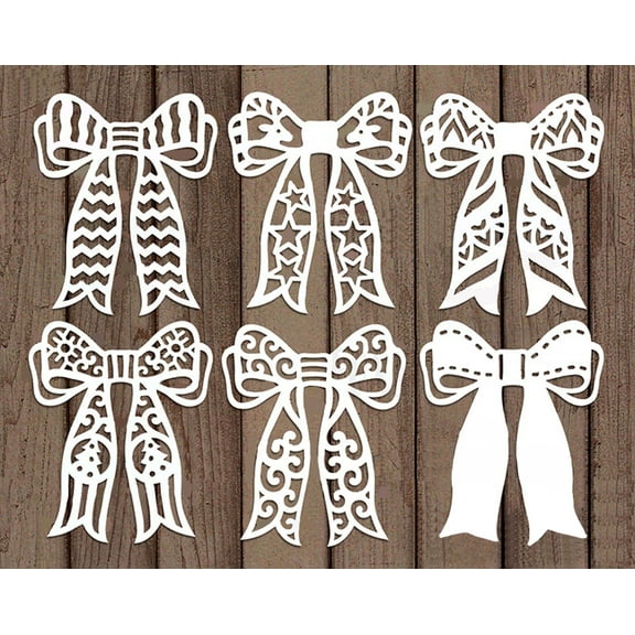6pcs Bow Christmas Metal Die Cuts,Merry Christmas Lace Bow Bottie Cutting Dies Cut Stencils DIY Scrapbooking Photo Album Decorative Embossing Paper Card Making
