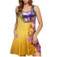 thumbnail image 5 of Dresses Under $10! Xqxayjr Mardi Gras Dresses with Pockets for Women Summer Casual Knee Length Trendy Graduation Dress Flowy Swing Carnival Parade Party Sleeveless Tshirt Spring Dresses, 5 of 5