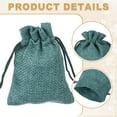 thumbnail image 4 of 2.7x3.5 Inch Burlap Bags with Drawstring, 50 Pcs Linen Favor Gift Bags Reusable Jewelry Pouch Sacks for Party Christmas Festival, Green, 4 of 6