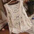 thumbnail image 2 of Women's Sleeveless Lace Tank Top Sexy Embroidery Hollow-out Floral Crochet Shirt, 2 of 6