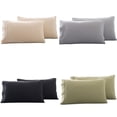 thumbnail image 3 of BAETEUY 2Pcs King Queen Stylish Solid Color Bed Pillow Case Cushion Cover Bedroom Decor, 3 of 8