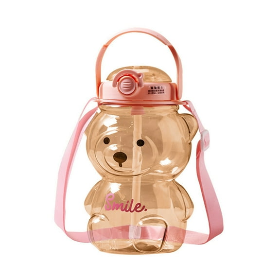 Jesscasday Sports Water Bottle Cute Bear Water Jug School Drinking Cup Large Capacity