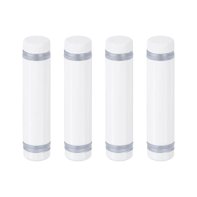 Unique Bargains Lot de 4 Vis de Signalisation, Vis Publicitaires en Acier Inoxydable 1/2"x2", Blanc