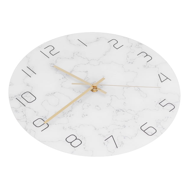 QIILU Horloge Murale en Marbre Simple, Matériau Acrylique Fissuré, Impression UV