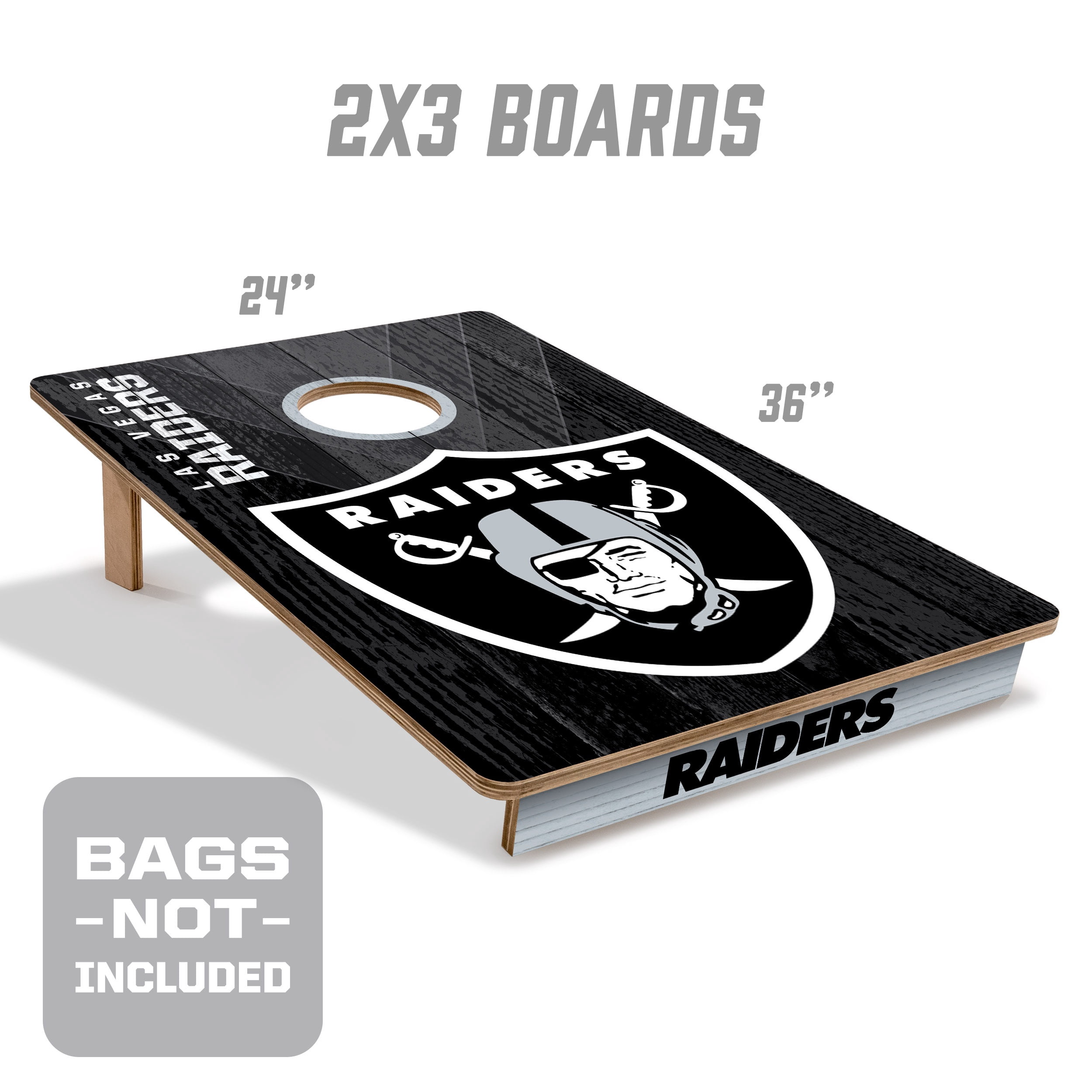 YouTheFan NFL Las Vegas Raiders 2' x 3' Cornhole Game No Bags