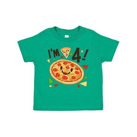 

Inktastic Im Four! Pizza Birthday Party Gift Toddler Boy or Toddler Girl T-Shirt