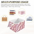 thumbnail image 6 of Yayeee Collapsible Cube Storage Bin with Lid Fabric Closet Decorative Basket with Handles, Pink Brown Pattern, 6 of 7