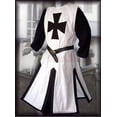 thumbnail image 5 of Túnica de cosplay medieval de talla grande para hombre, sobretodo de caballero templario, cruzado, manga larga, camisetas cortas, disfraz de recreación, 5 of 5