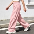 thumbnail image 5 of PMVFHDE Girls Elastic Waist Casual Long Pants Summer Solid Trousers Kids Everyday Bottoms School Outdoor Pink,9-10 Years, 5 of 6