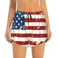 thumbnail image 2 of Xecao Vintage American Flag for Double-layer Running Short for Women, Perfect for Gym, Tennis, and More, Featuring a Convenient Pocket-Small, 2 of 7