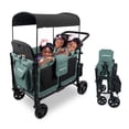 thumbnail image 1 of WONDERFOLD W4 Elite Stroller Wagon (4 Seater) - Collapsible Wagon Stroller with Seats with 5-Point Harnesses, Adjustable Push Handle, and Removable UV Sun Canopy, Hunter Green, 1 of 5
