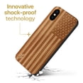 thumbnail image 3 of Case Yard Wooden Case Outside Soft TPU Silicone, Slim Fit Shockproof Wood Protective Phone Cover for Girls Boys Men and Women, Supports Wireless Charging American Flag Design case for iPhone-XS-Max, 3 of 7
