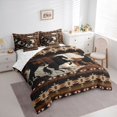 thumbnail image 3 of Homewish Rustic Western Cowboy 7-Piece Twin Bedding Sets,Country Cattle Hide Bedding Comforter Set,Retro Bohemain Aztec Sheet Sets For Boys Teens,Microfiber Bedroom Decor Reversible, 3 of 8