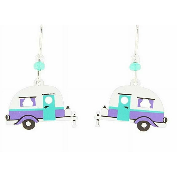 White RV CAMPER Hypo-Allergenic Earrings, Sterling Silver Plated, by Sienna Sky