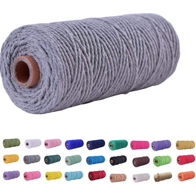 (109 yardas/1,5 mm/35 colores opcionales) 109 cordón de macramé para manualidades, hilo de macramé de algodón para panadero, fabricación artesanal, cuerda para tejer, suministros para decoración de bo
