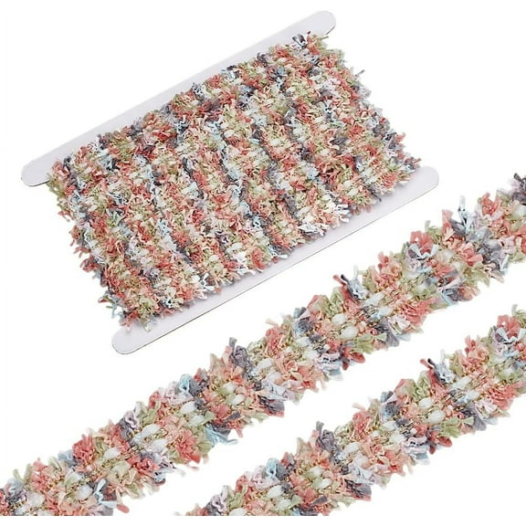 5 Yard Luxury Tweed Lace Trim 1/8 inch Wide Multicolor Floral Embroidered Trim for Costume DIY Crafts Sewing Hairband Making Home