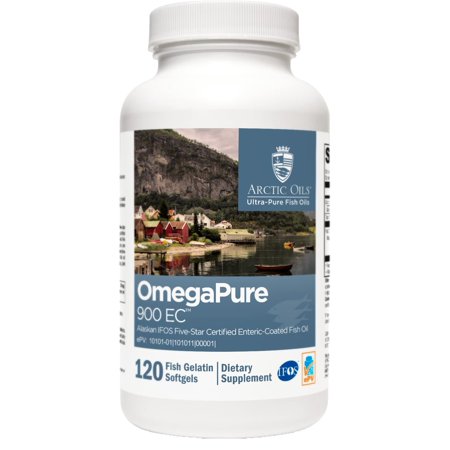 XYMOGEN OmegaPure 900 EC - Cardiovascular & Brain Support - IFOS Five-Star Certified Fish Oil - DHA EPA Omega-3 Supplement - Triglyceride Form - 120 Softgels