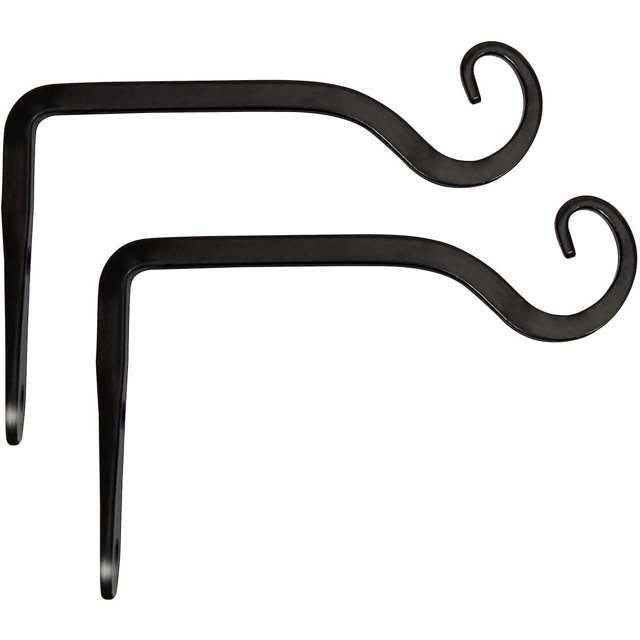 Gancho de pared para colgar soporte para plantas, colgador recto decorativo para plantas para comederos de pájaros, jardineras, linternas, campanillas de viento, paquete de 2 para interiores y ex
