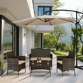 thumbnail image 2 of UHOMEPRO 4-Piece Patio Furniture Sets in Patio & Garden, Outdoor Rattan Sofa PE Rattan Chair Garden Conversation for Backyard with 2 Arm Chairs and 1 Love Seat & Tempered Glass Coffee Table, 2 of 12