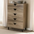 thumbnail image 2 of Bowery Hill 5 Drawer Contemporary Chest in Light Brown, 2 of 10