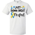 thumbnail image 3 of Inktastic Just Down RIght Perfect Down Syndrome Awareness Ribbon T-Shirt, 3 of 5