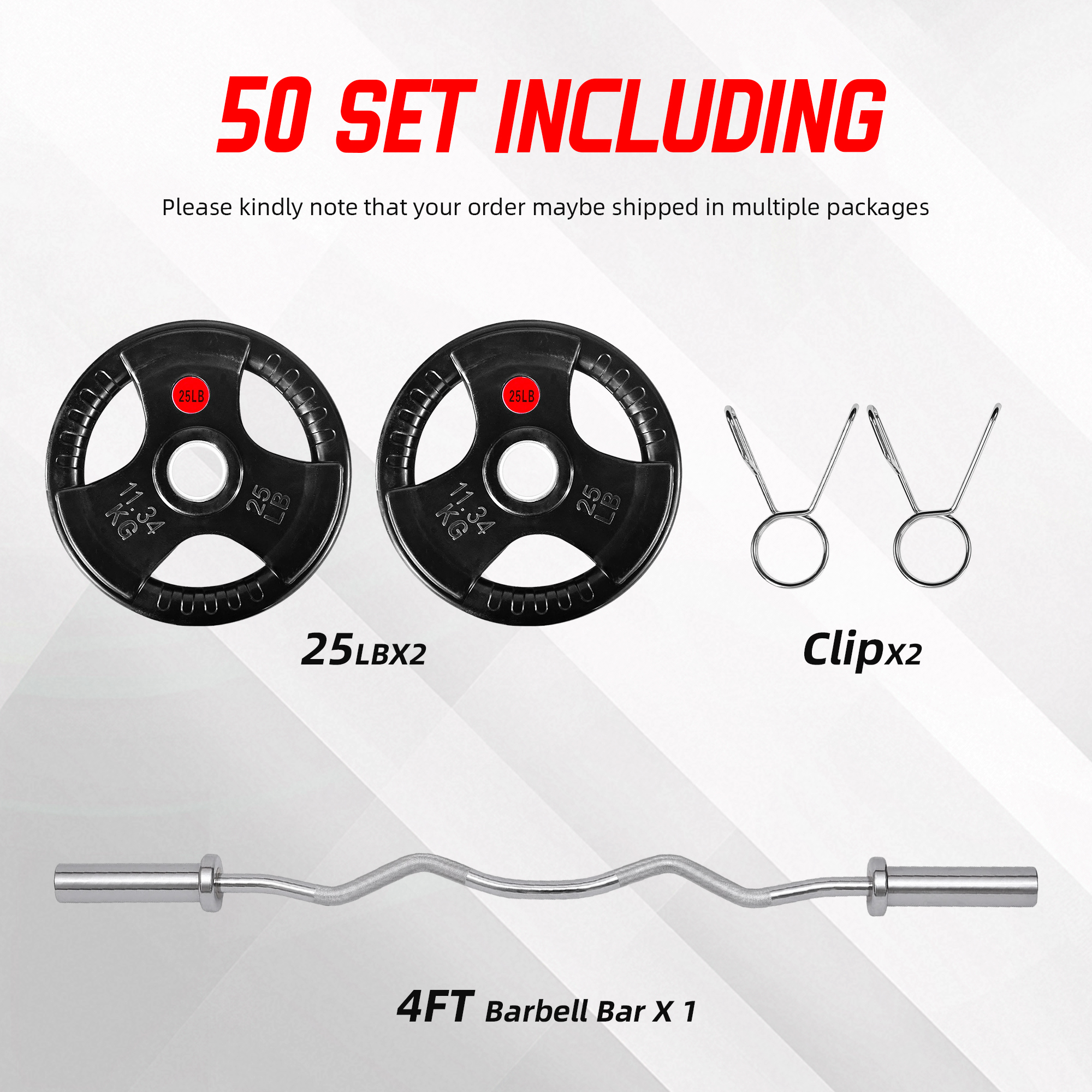 FlexWave 2-Inch Olympic Cast Iron Weight Plates，Multiple Sizes & Set Options, for Strength Training & Weightlifting