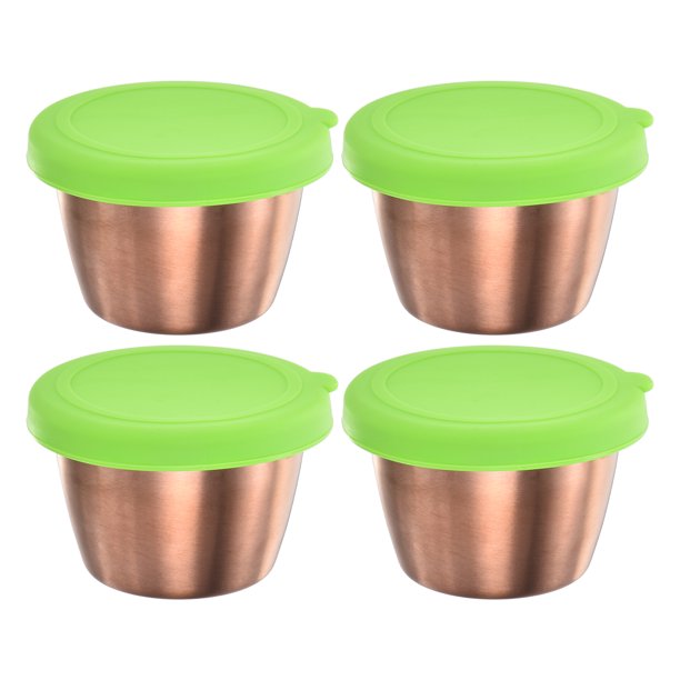 Uxcell 4pcs Salad Dressing Container, 2.4oz Kitchen Sauce Containers