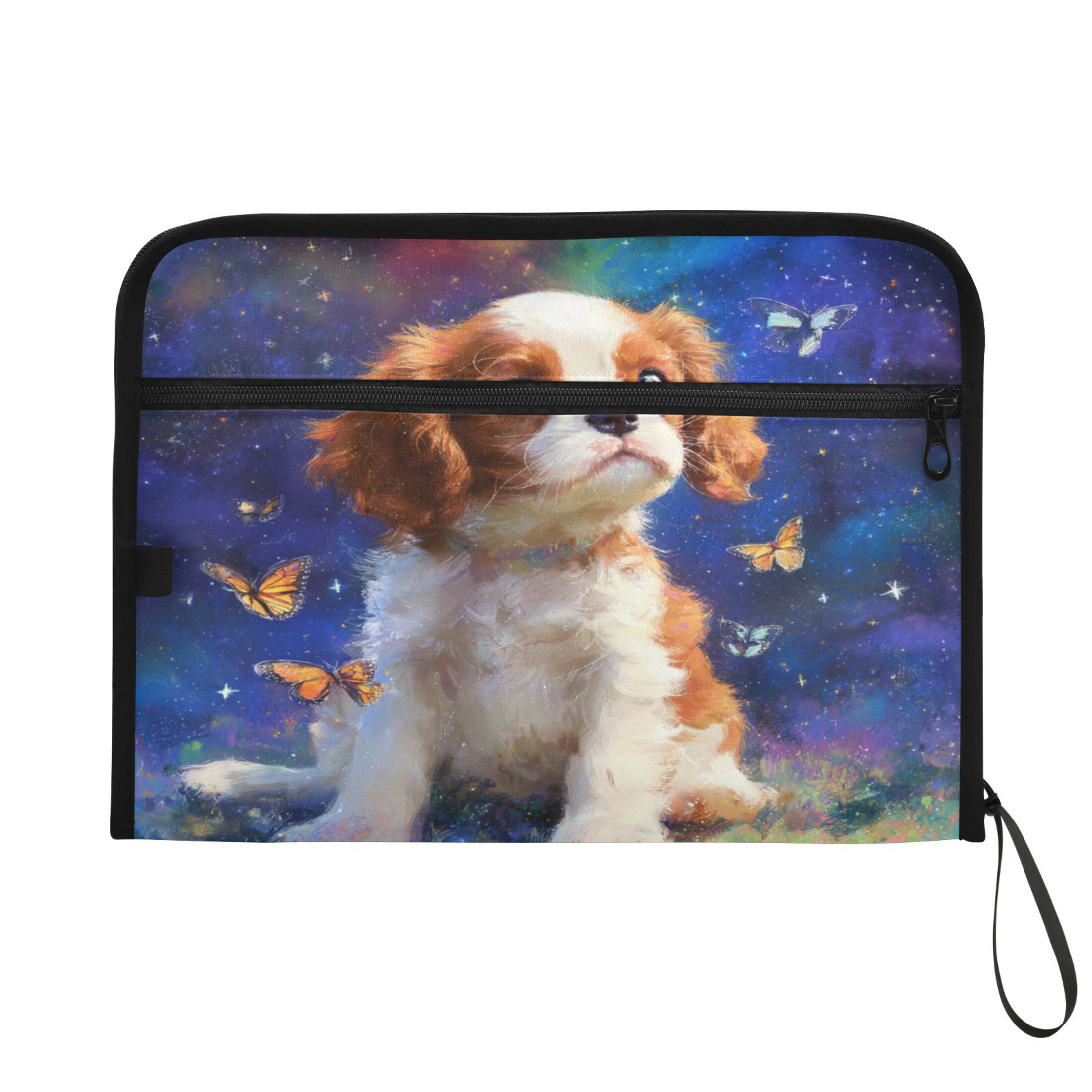 Wobogo King Charles Spaniel Dog Expanding File Folder Letter Size Accordion Filing Organizer 13 Pocket Separate Organ Pocket