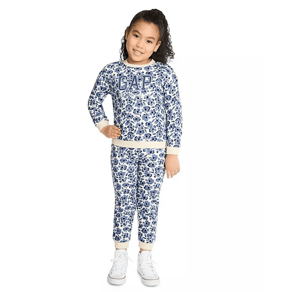 Gap Kids Girls Toddler Logo Fleece Set Blue Floral 2T