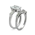 thumbnail image 4 of 4.45 Ct Emerald Cut Zirconia Stainless Steel Engagement Wedding Ring Set Size 6, 4 of 6